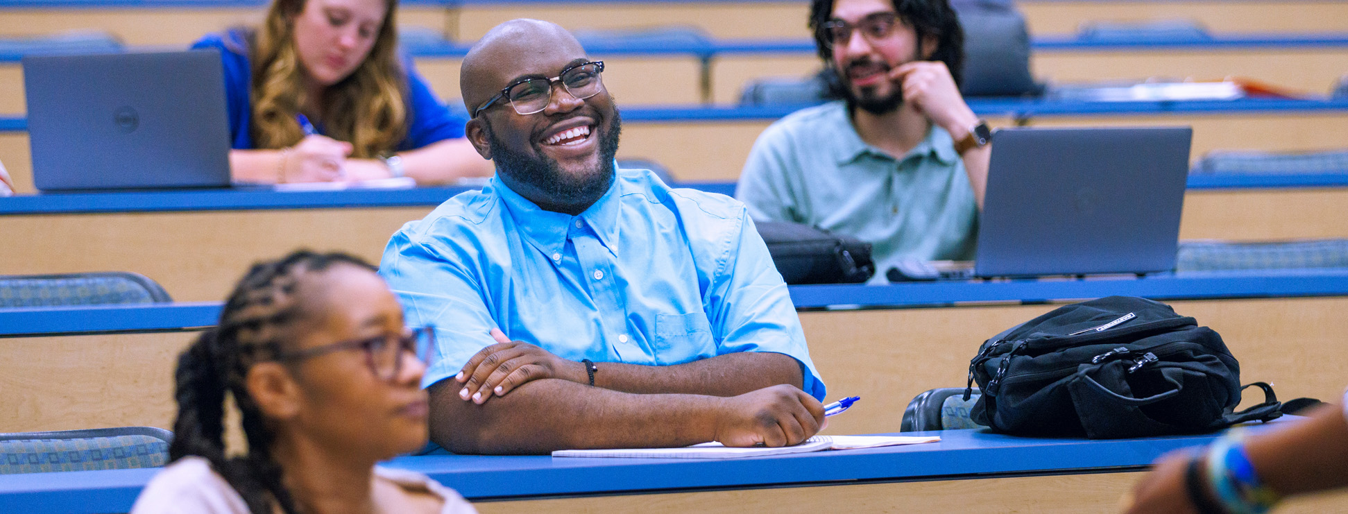 Students in auditorium classroom.